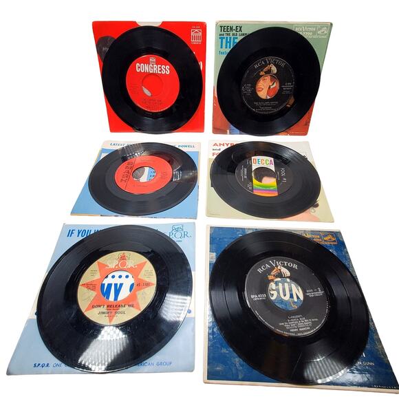 Junk Lot of 20 Vinyl Records 45 rpm 2 8 Tracks Variety Mixed Media Artists Music - Picture 12 of 16